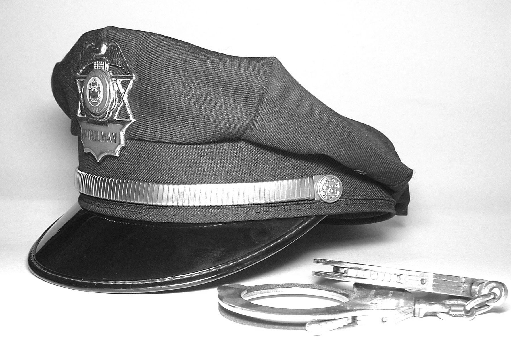 Police hat and handcuffs